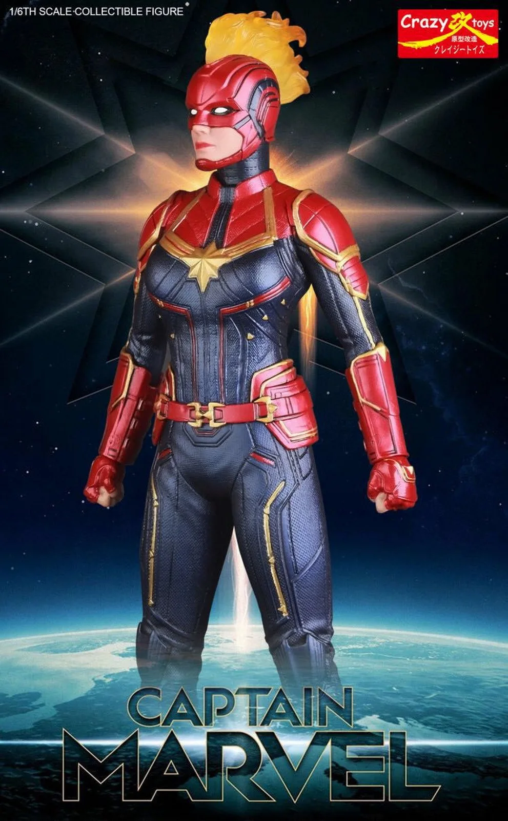 Сумасшедшие игрушки 1/6 SCALE CAPTAIN MARVEL коллекционная фигура модель статуя