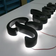 Lumière arrière de lettres led d'acier inoxydable de montage facile pour des lettres montées par goupille de signe de publicité de nom avant de magasin sur le mur