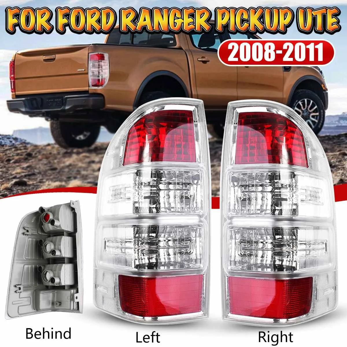 

12V Car Styling Rear Tail Lamp Left/Right Rear Tail Light LED Brake Light Lamp For Ford Ranger Pickup Ute 2008-2011