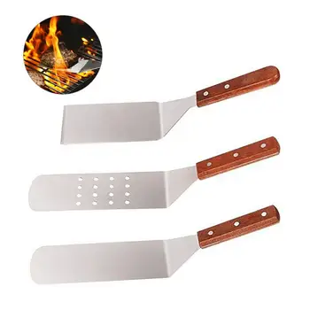 

3pcs/set Stainless Steel Frying Pan Kitchen Shovel Fried Steak Shovel Teppanyaki Shovel Shovel Food Kitchen Accessories Tools