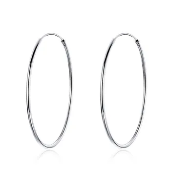 

2019 Big Hoop Earrings For Women Sterling Silver 925 Jewelry Female Fashion Woman Earrings 39mm Fine Jewelry Sce598