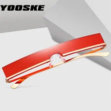 YOOSKE Модные солнцезащитные очки Мужские Женские трендовые прямоугольные солнцезащитные очки металлическая оправа Высокое качество Женские винтажные очки «кошачий глаз» UV400