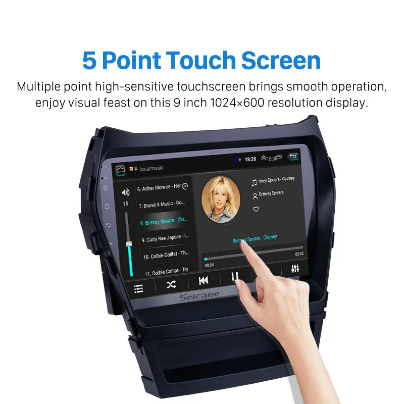 Cheap Seicane 2Din Android 8.1 9 Inch Car Radio For 2013 2014-2017 Hyundai IX45 SantaFe Stereo Touchscreen Head Unit Multimedia Player 2
