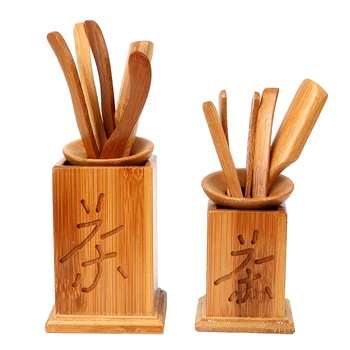 

7 piece/set Handmade Kung Fu Tea Sets Vintage Puer Knife Spoon Tea Tools Set Tea Ceremony Utensils Chinese Bamboo Clip Strainer