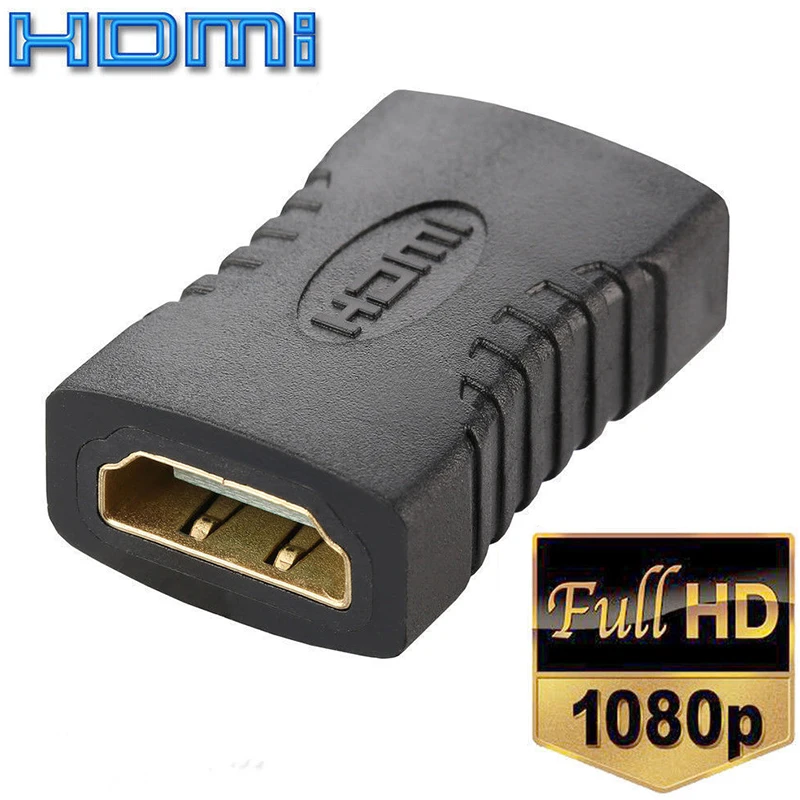 Оптовая продажа высококачественный черный удлинитель HDMI мама кабель адаптер с