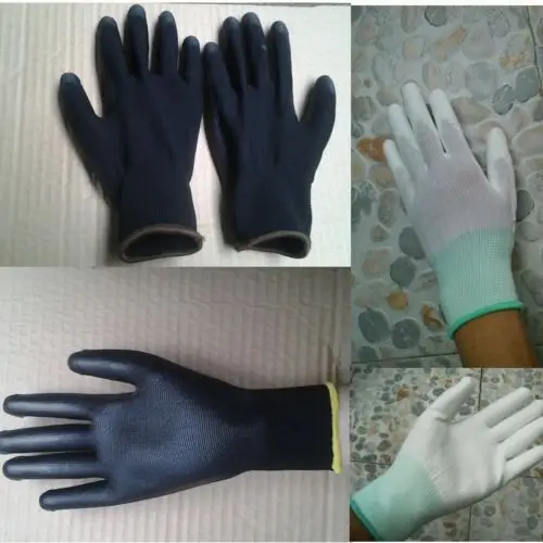 

2019 New 12/24 Pairs PU Nylon Safety Coating Work Gloves Builders Palm Protect S M L Random Color
