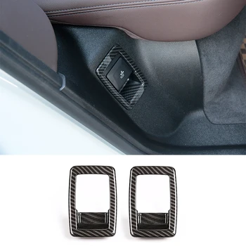 

2 Pces Carbon Fiber ABS Chrome Seat Adjustment Decorative Frame Trim For BMW X3 G01 2018-2019 Car Accessories