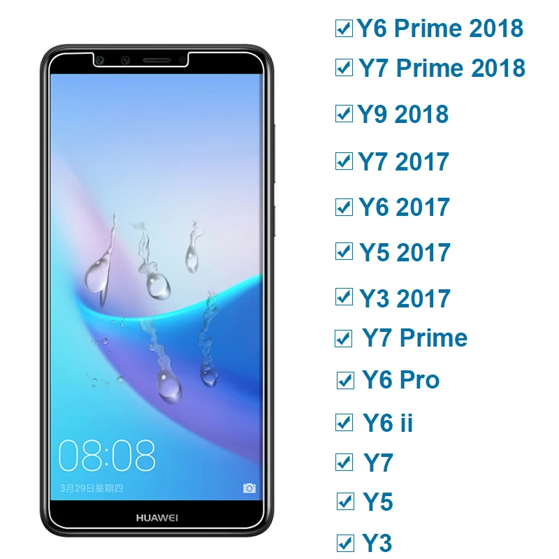 Стекло для Huawei Y6 Y7 Prime 2018 Y9 Y3 Y5 2017 Y6ii pro защита экрана Y 3 5 6 7 9 защитное стекло