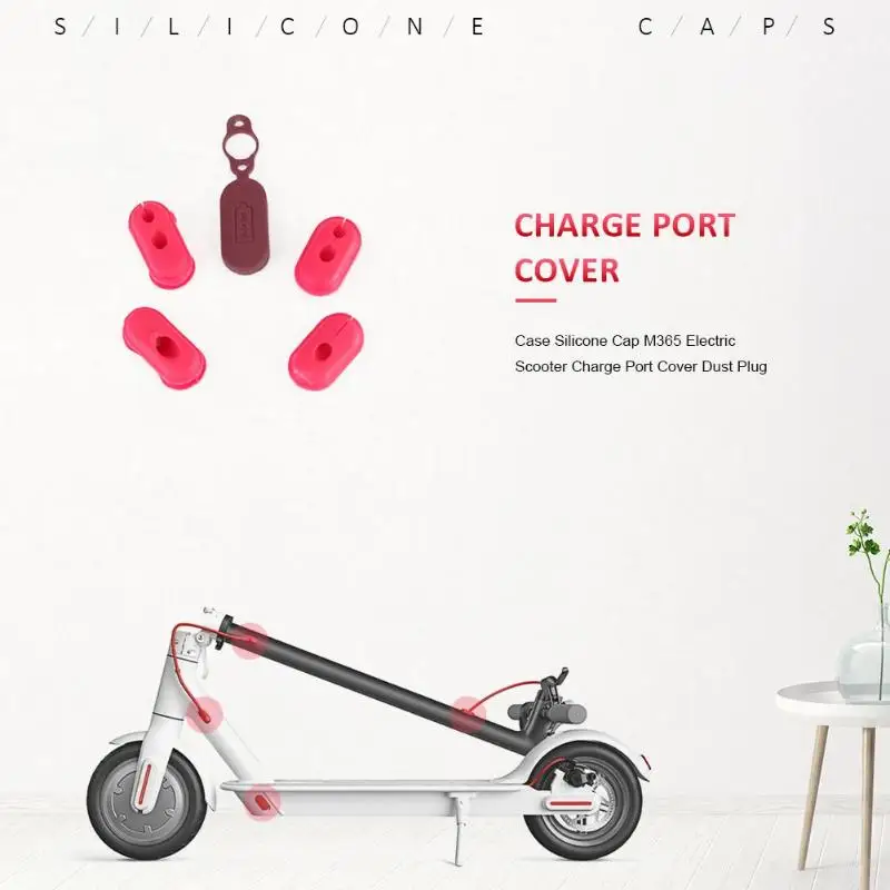 

4pcs Xiaomi M365 Silicone Cap Replacement Skateboard Battery Cover Electric Scooter Charge Port Cover Dust Rubber Stopper Plug