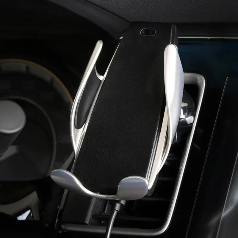 Goedkoop VODOOL Smart Automatische Inductie Auto Vent Mobiele Telefoon Houder Qi Draadloze Oplader Bracket Stand Voor iPhone XS X 8 Samsung s9 S8 +
