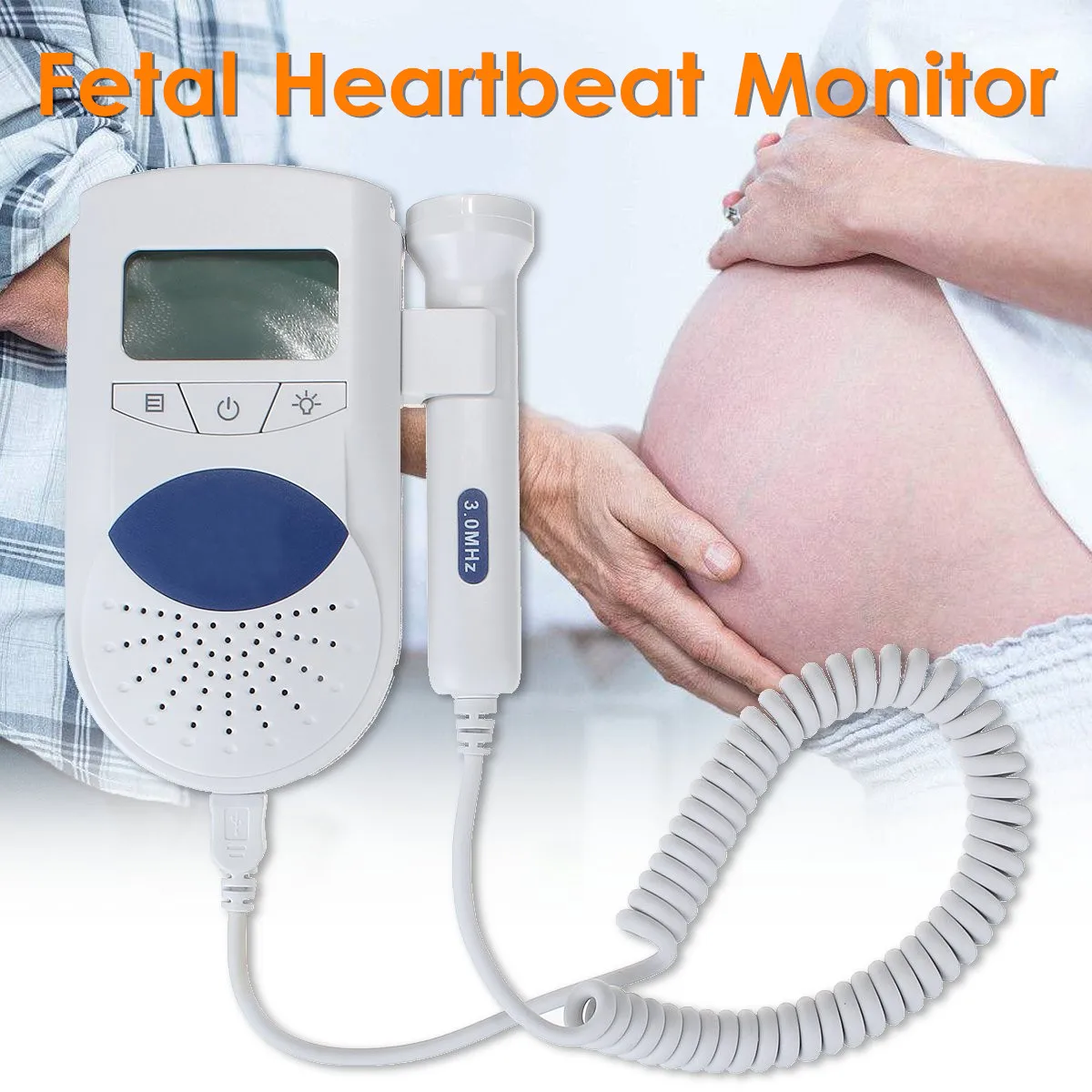 

Portable Fetal Heartbeat Monitor FHR LCD Screen Fetal Doppler Baby Machine 3.0MHz Household Monitors Tester Detector Tools