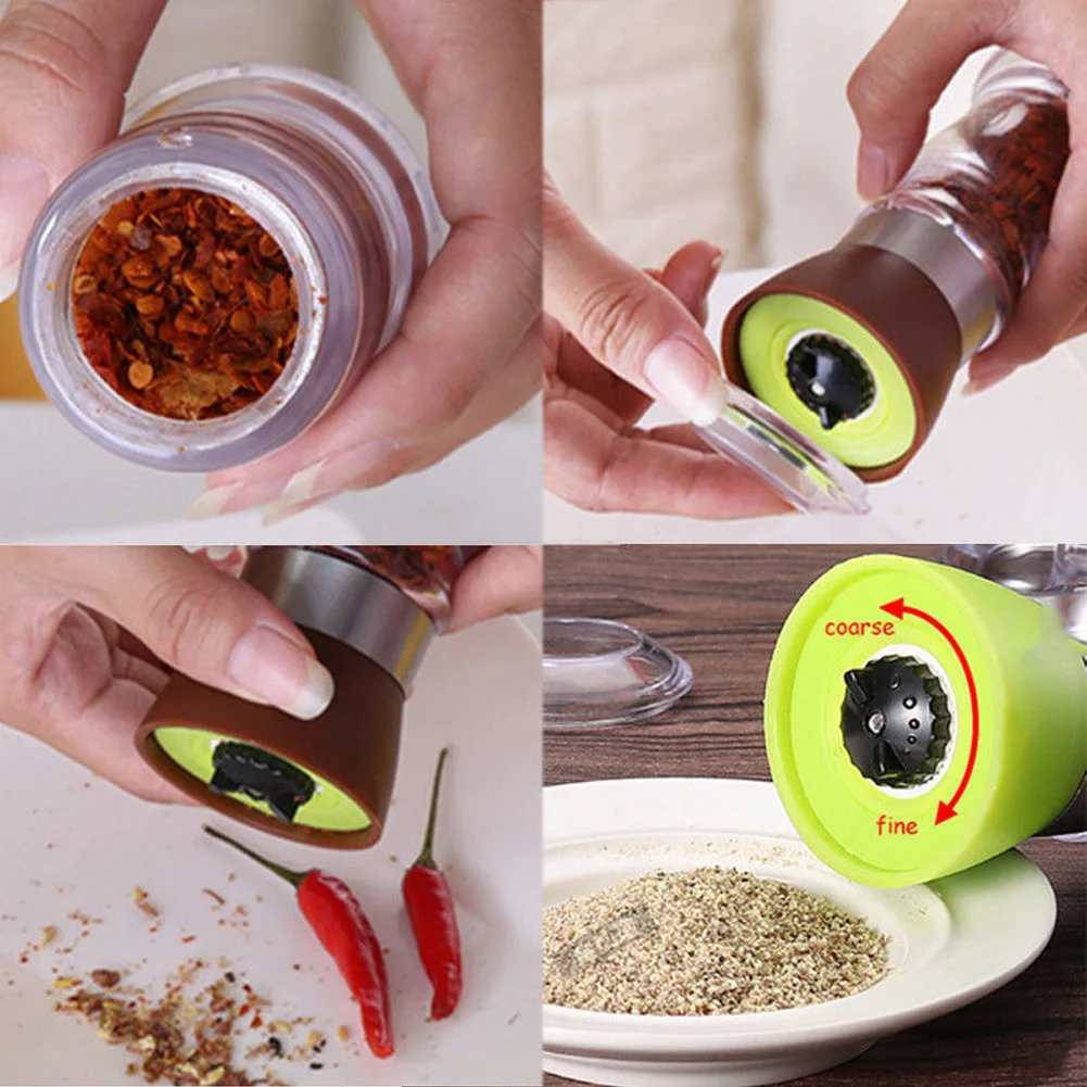 

Creative Stainless Steel Mill Salt Pepper Manual Bottle Grinder Glass Kitchen Tool Pepper Grinder Bottle