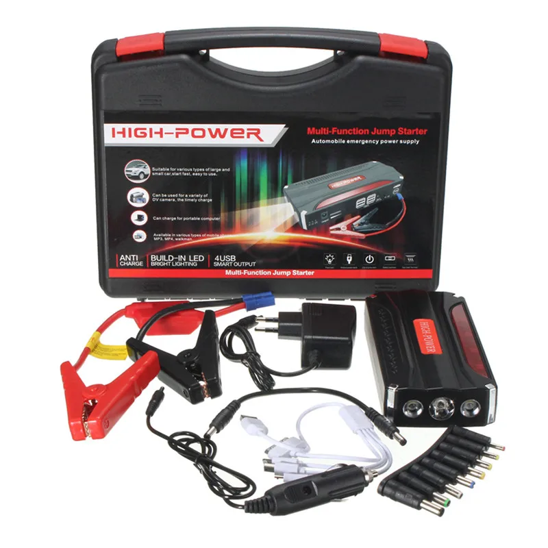 Multifunction Jump Starter 68800mAh 12V 4 USB 600A Portable Power Bank Car Battery Booster Charger Starting Device EU Plug Multifunction Jump Starter 68800mAh 12V 4 USB 600A Portable Power Bank Car Battery Booster Charger Starting Device EU Plug
