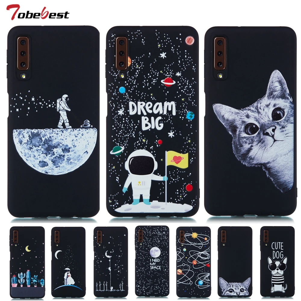 

Case For Samsung Galaxy A7 2018 Case Silicone 3D Painted Starry Sky Soft Cover for Samsung A7 2018 A 7 A750F Ultra-thin Cover