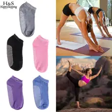 Новые женские хлопковые спортивные носки для фитнеса, Нескользящие массирующие носки для йоги, пилатеса, 4 цвета носки для пилатеса