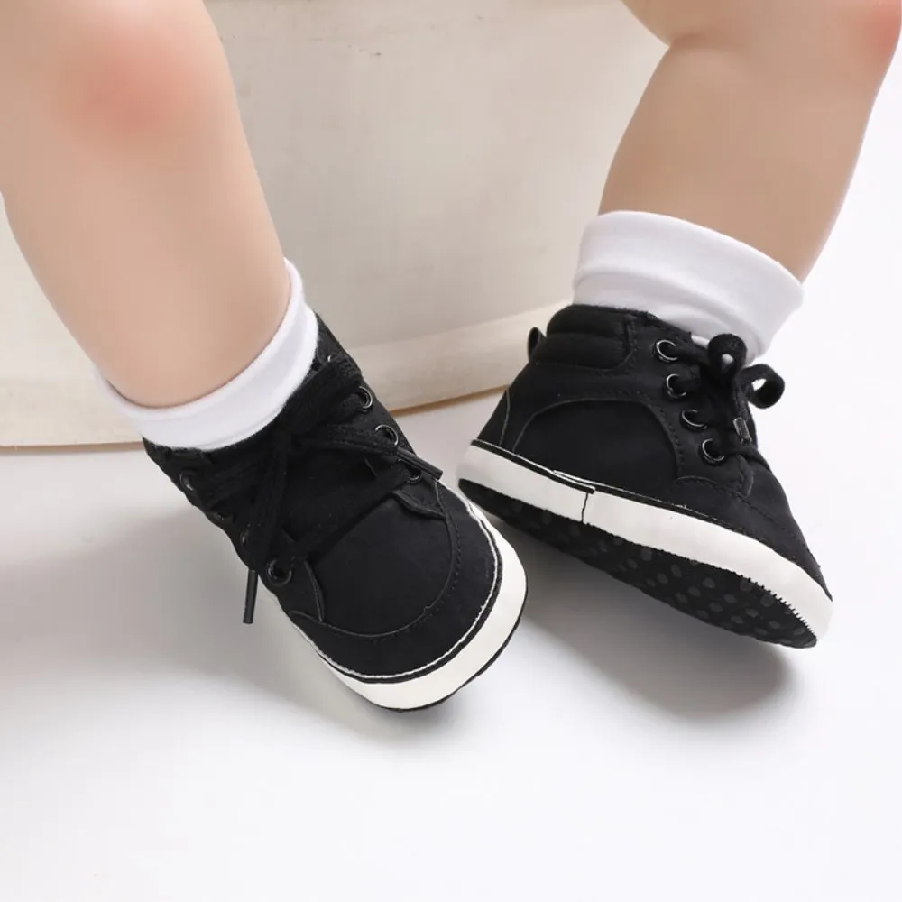

Infant Baby Girl Shoes Newborn Soft Sole Sneaker Cotton Tied Leather Crib Shoes For Baby Boy 0-18month