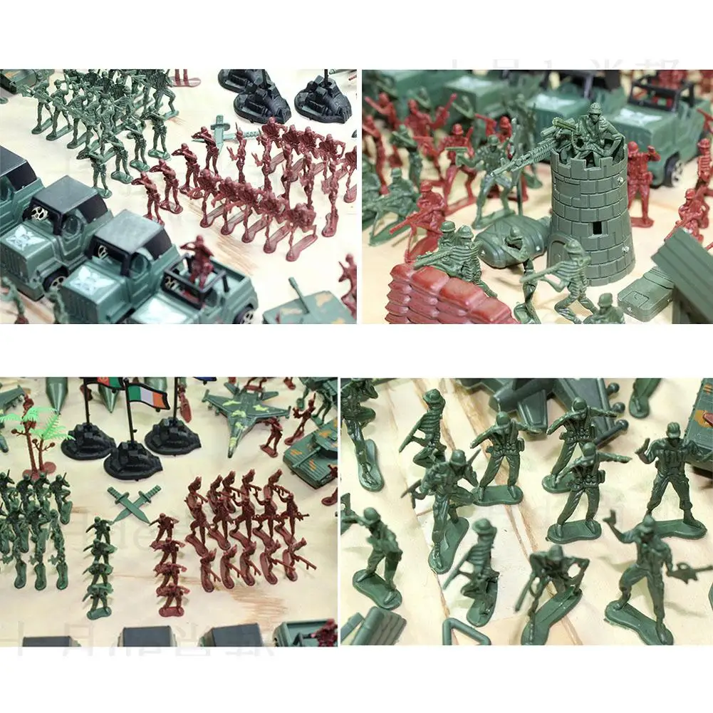  307pcs Military Plastic Soldiers Model Set figure Toy Army Men Figures Accessories Kit Decor Play S
