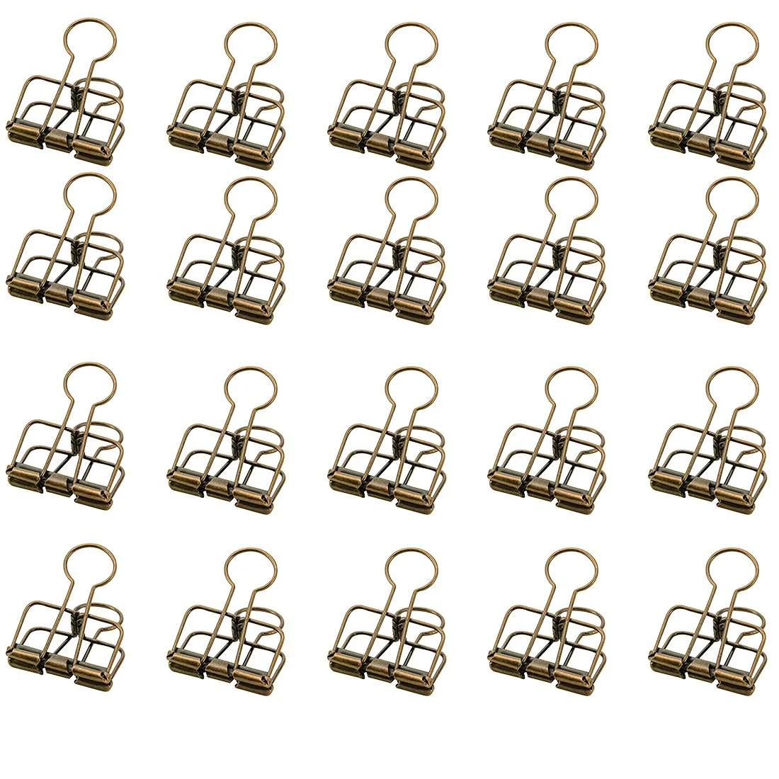 

Color Hollow Out Paper Binder Clip Invoice Bill Clip Office Supplies Pack of 20(Bronze)-SCLL