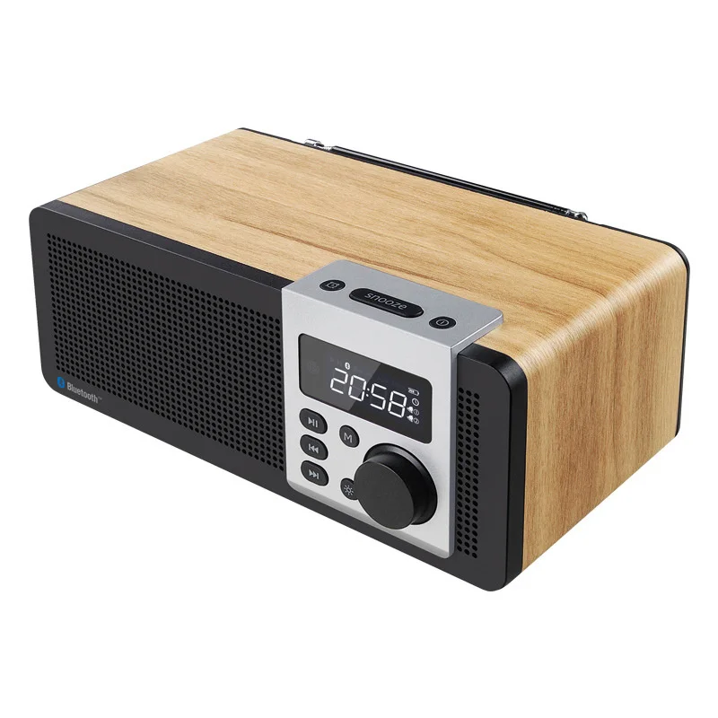 CLAITE удаленного Управление деревянные Bluetooth колонки будильник MP3 плеер fm радио TF USB