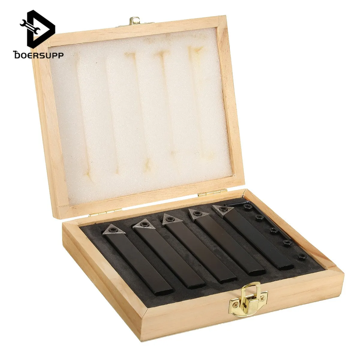 

Doersupp 5Pcs 12mm Tip Carbide Metal Milling Turning Insert Cutting Tool Bit Holder Shank Turning Milling Tool Welding Cutter