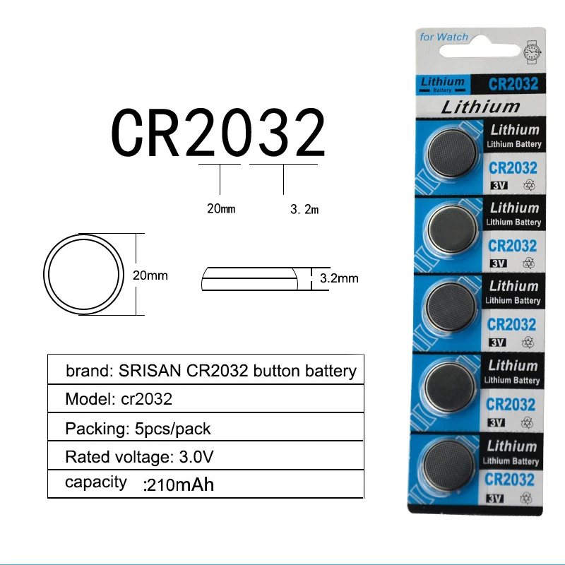 20 шт./лот cr2032 батарея 3 в CR 2032 кнопочные батареи BR2032 DL2032 ECR2032 ячейка монета литиевая батарея