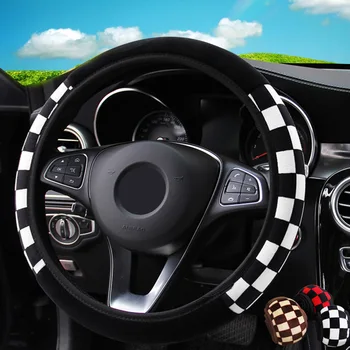 

Car Steering Wheel Cover Universal Car-styling Diameter 38cm Car Accessories Auto Steering Covers Plush Fabric 3 Colors