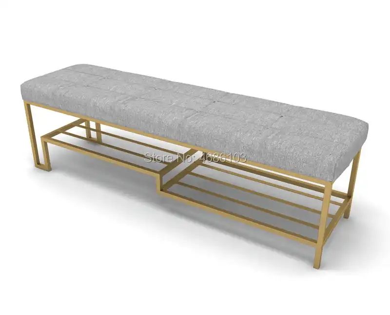 Nordic Shoes Bench Wrought Iron Strip Creative Bench Sofa Dining