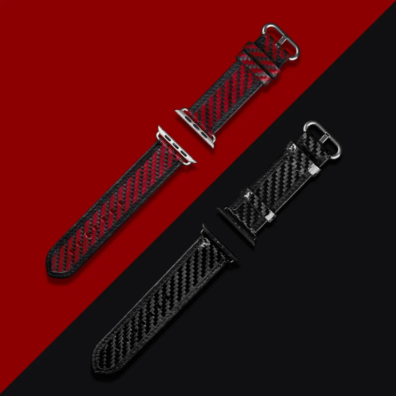 High Quality Real Carbon Fiber Watch Band strap For Apple Watch Series 4 1 2 3 iWatch Watch Bracelet Watchband 38mm 42mm