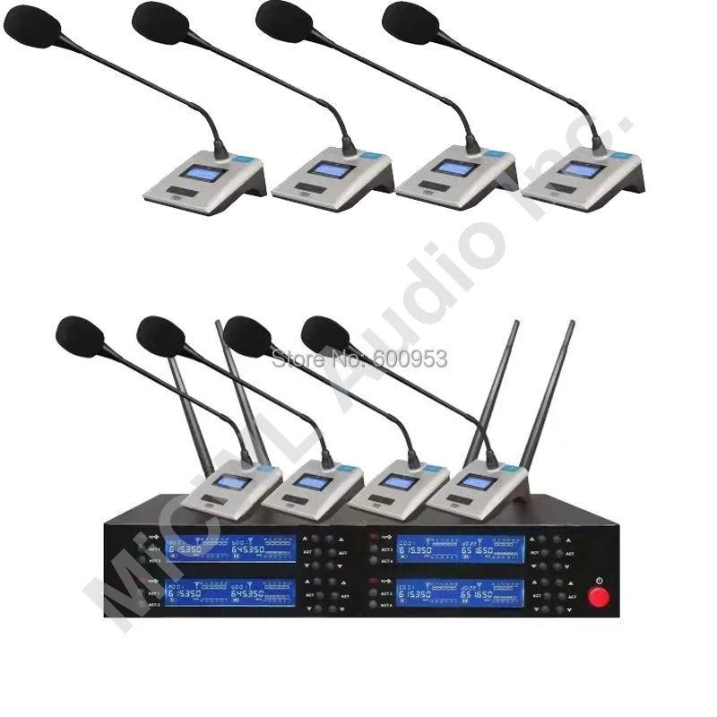 MiCWL SKM9800 8 منضدية مؤتمر ميكروفون لاسلكي نظام لاسلكي اجتماع غرفة Mic UHF 600 ميجا هرتز رن قابل للتعديل