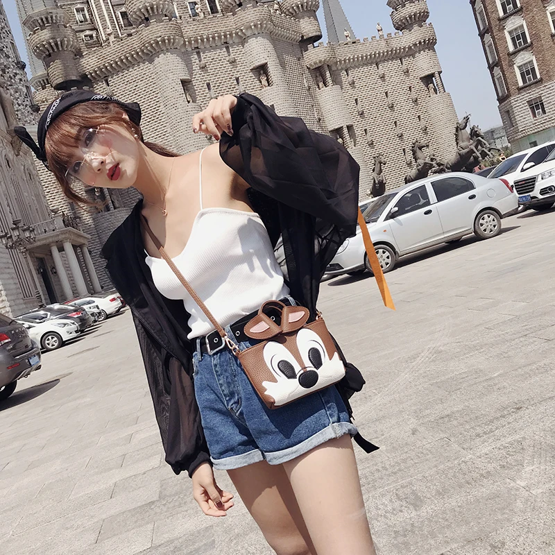 لطيف الأزياء الكرتون آذان رقاقة و دايل مصغرة صغيرة المرأة حقيبة ساعي حقيبة يد بو الجلود Crossbody أكياس محفظة محفظة لطيف الأزياء الكرتون آذان رقاقة و دايل مصغرة صغيرة المرأة حقيبة ساعي حقيبة يد بو الجلود Crossbody أكياس محفظة محفظة