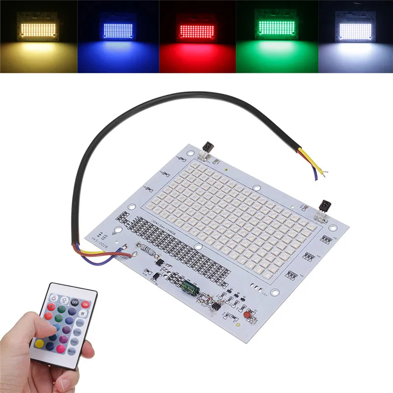 

LUSTREON 20W 30W 50W DIY RGB LED Light Chip 24 Key Remote Control Bulb Bead For Flood Light Night Light AC220V