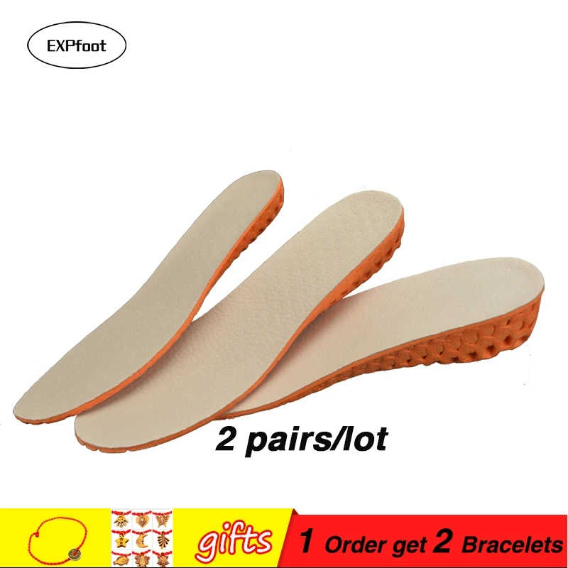2 Pair/lot Leather Insole Height Increase insole Pigskin shoe pad