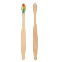 5 шт. Радужная бамбуковая зубная щетка цветная мягкая щетка головка бамбуковая зубная щетка уход за полостью рта чистка зубов