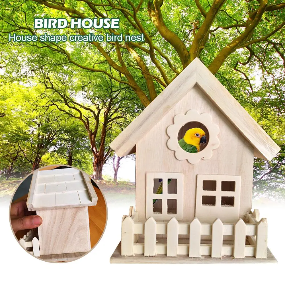 Дерево Птичье гнездо коробка разведение попугай петушки Ласточки гнездо на открытом воздухе крыши деревянный дом птица висит
