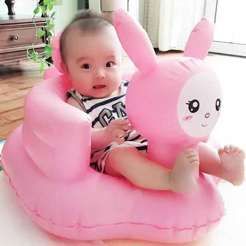 

Pink Rabbit Baby Inflatable Sofa Seat Baby Learning Sitting Dining Chair Portable Multifunctional Bath Stool PVC Toy