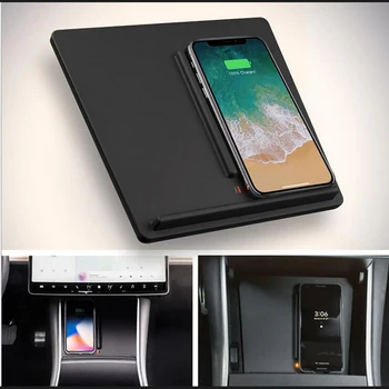 

Model 3 Center Console Wireless Charger Pad with Dual USB Ports Universal Car Wireless Phone Charger Pad Free Ship