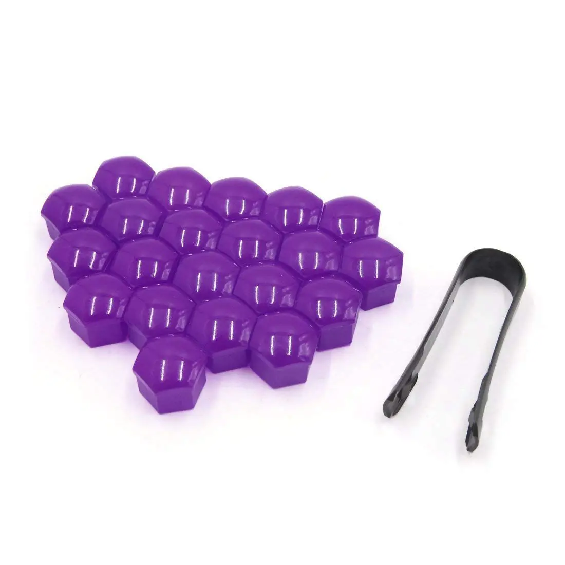 

20 pcs Purple Plastic Wheel Lug Nut Bolt Cover Cap with Removal Tool for Car,17mm