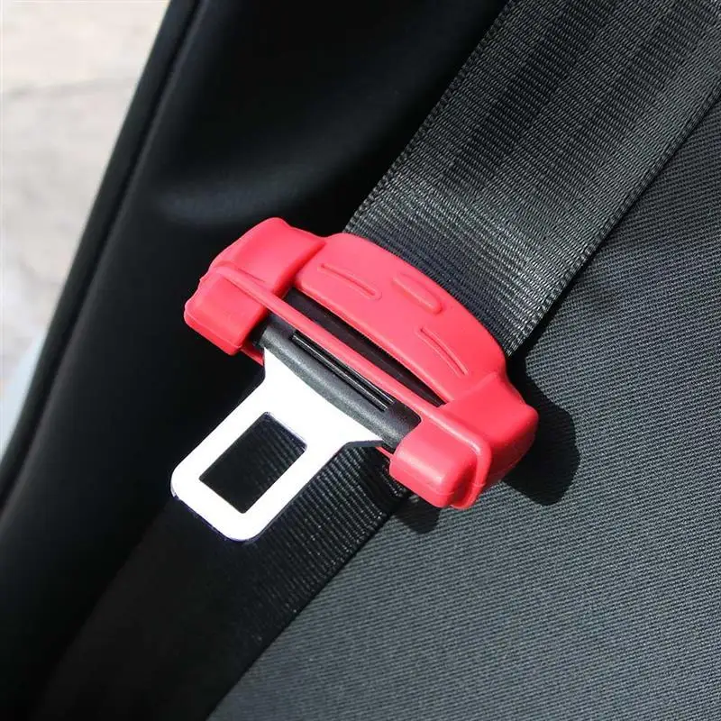 2pcs Car Safety Belt Buckle Covers Padding Anti Scratch Silicon Interior Pad Buckle Protector Seat Belts Padding Car Accessories