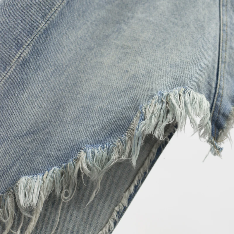 Skirts For Size Irregular Sexy Waist Summer Large Denim Skirt Split Tassel Blue Fashion 2018 E036 Clothing Women High Female fqv86nEw