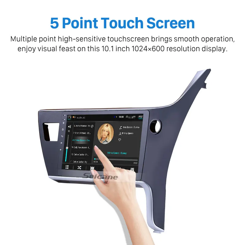 Cheap Seicane 10.1" Android 8.1 for 2017 Toyota Corolla Right Hand driving Car Head unit HD Touchscreen Radio GPS Navigation System 2