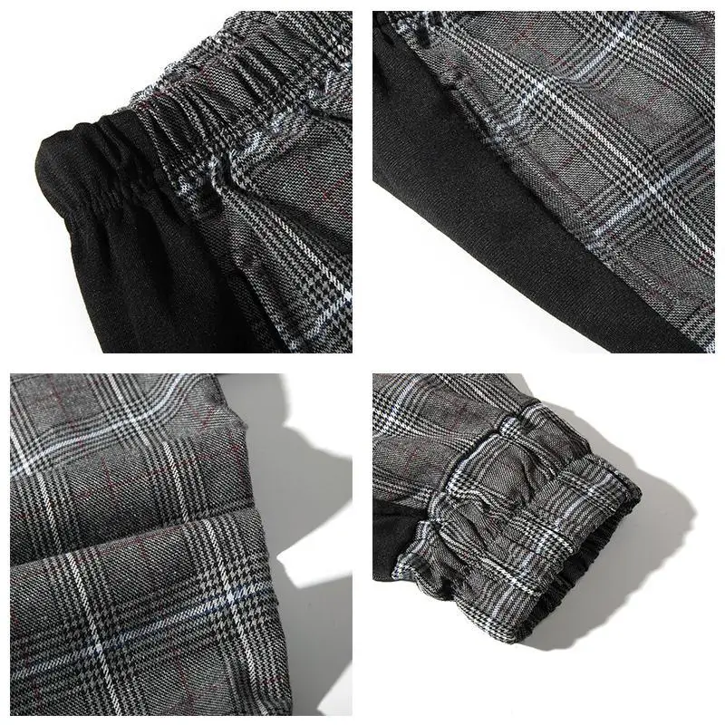 Men's Casual Pants 2019 Spring Summer New Plaid Pants Loose Harem Pants Nine Pants Personality Fashion Teen Men's Urban Style Men's Casual Pants 2019 Spring Summer New Plaid Pants Loose Harem Pants Nine Pants Personality Fashion Teen Men's Urban Style