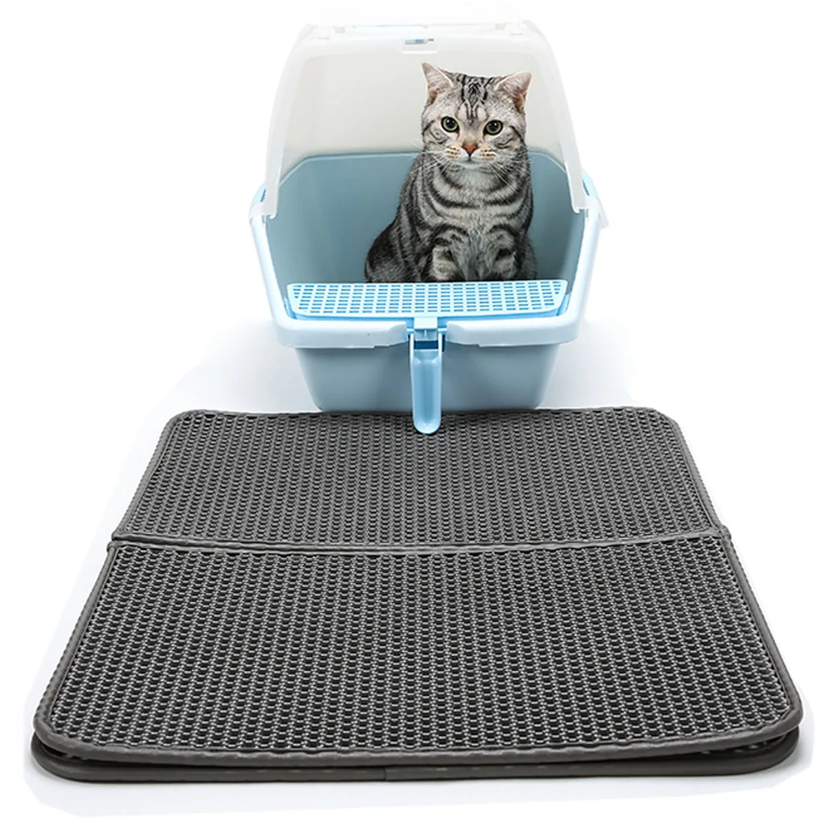

Cat Mat Litter Tray Waterproof Clean Floor EVA Pet Two Layer Kitty Feeding Pad Foldable Mat Dog Mat