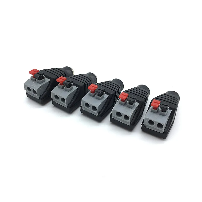 

5pcs DC Female Connector 2.1*5.5mm DC Power Jack Adapter Plug Connector for 3528/5050/5730 Single Color Led Strip