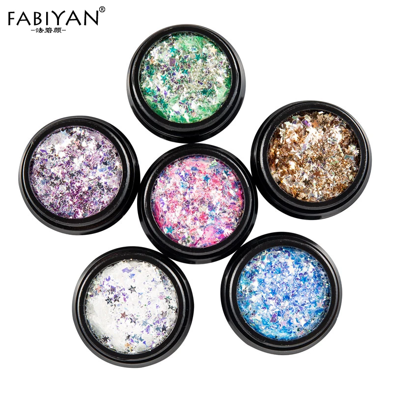 

Nail Art Glitter Sequins Shinning Flakes Powder Star Mixed Shape Colorful Spangles Paillette Manicure Decorations 6Boxes/set