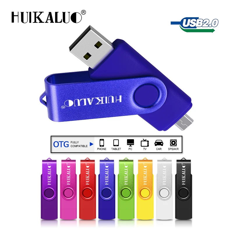 

Huikaluo USB 2.0 flash drive 64GB 32GB metal pen drive for Smart Phone/Tablet/PC 16GB 8GB memory stick pendrive free shipping