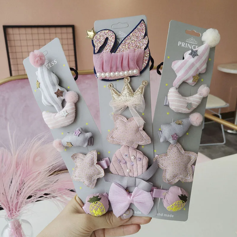 

New 5pcs/lot Baby Cute Headwears Girl Kawaii Hairbands Kids Toddler Lovely Hairpins Barrettes Infant Gift Girls Hair Accessories