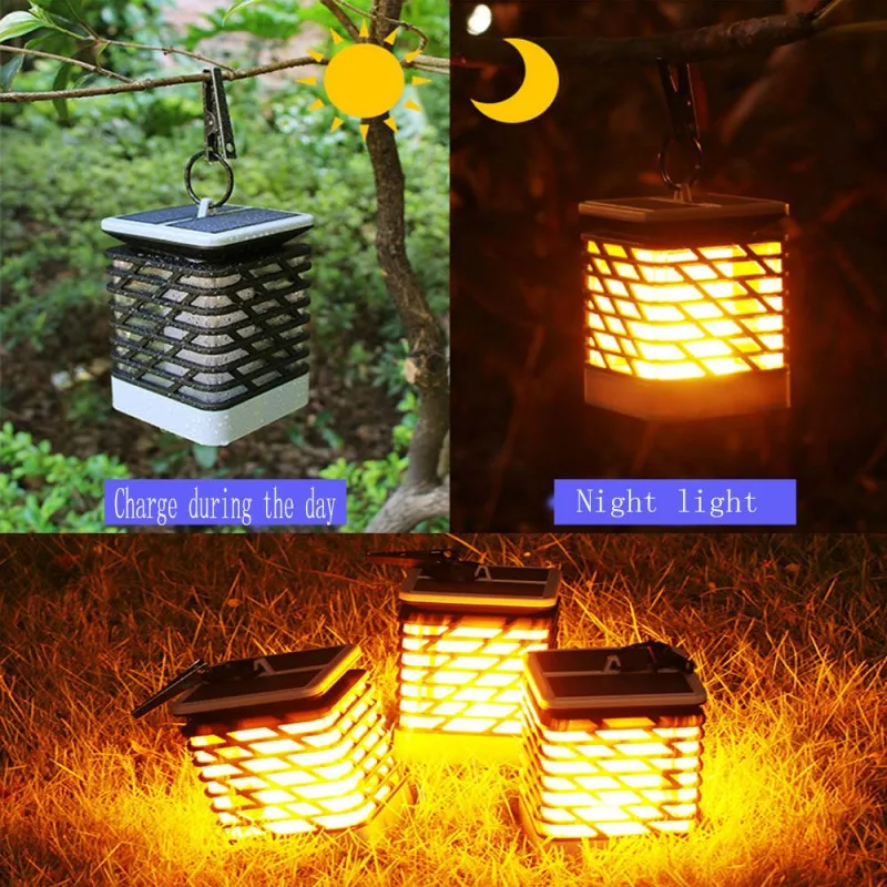 

75PCS -2835 LED Wall Light Outdoor Decorative Waterproof lawn garden flame solar candle lights for Yard Porch Corridor Balcony