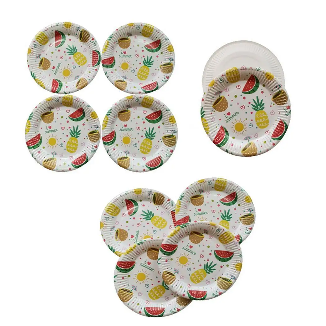 

Festival Party Disposable Plates Fruit Dessert Paper Pallet 18cm/7.1inch Multicolor Cake Tray Photo Prop Round