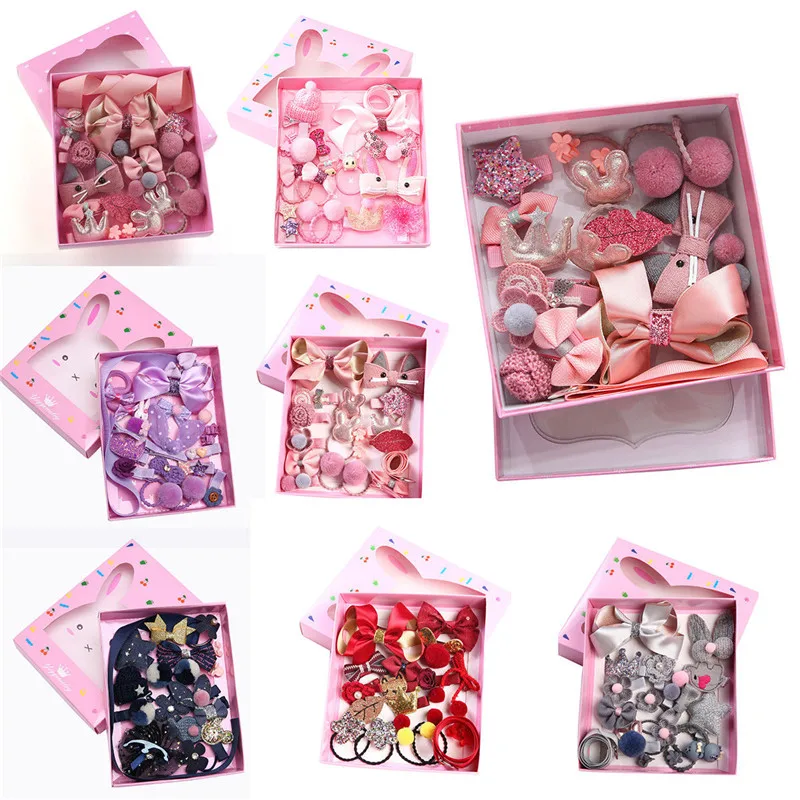 

18Pcs/set Hairpin Baby Girl Hair Clip Bow Flower Mini Barrettes Star Kids Infant Headwear Accessories