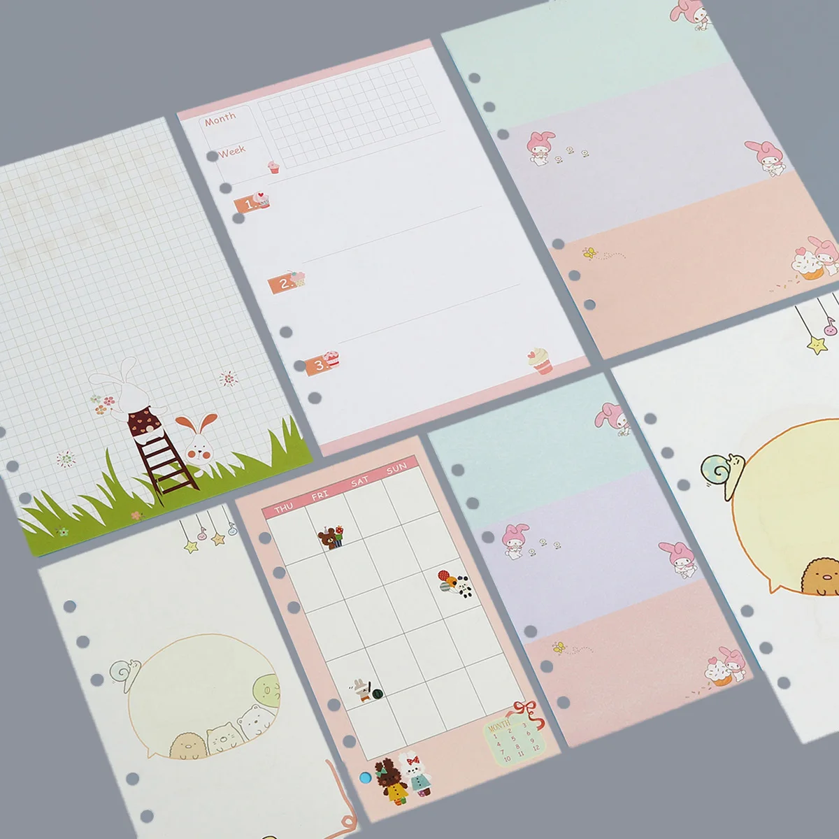 

40 sheet A5 A6 Colorful Refills Spiral Notebook Inner Pages 6 holes Loose Leaf Binder Paper for Filofax Planner Filler Paper